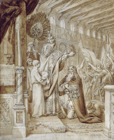 Coronation of Charlemagne (742-814) by Joseph Paul Blanc